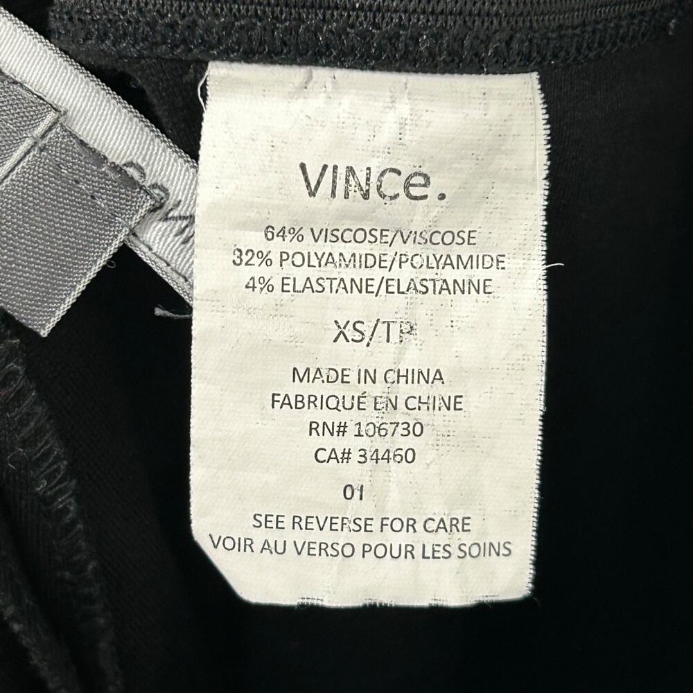 Vince Legging Womens XSmall Elastic Waist Black Satin Stripe Pants Poly Blend - Picture 5 of 9